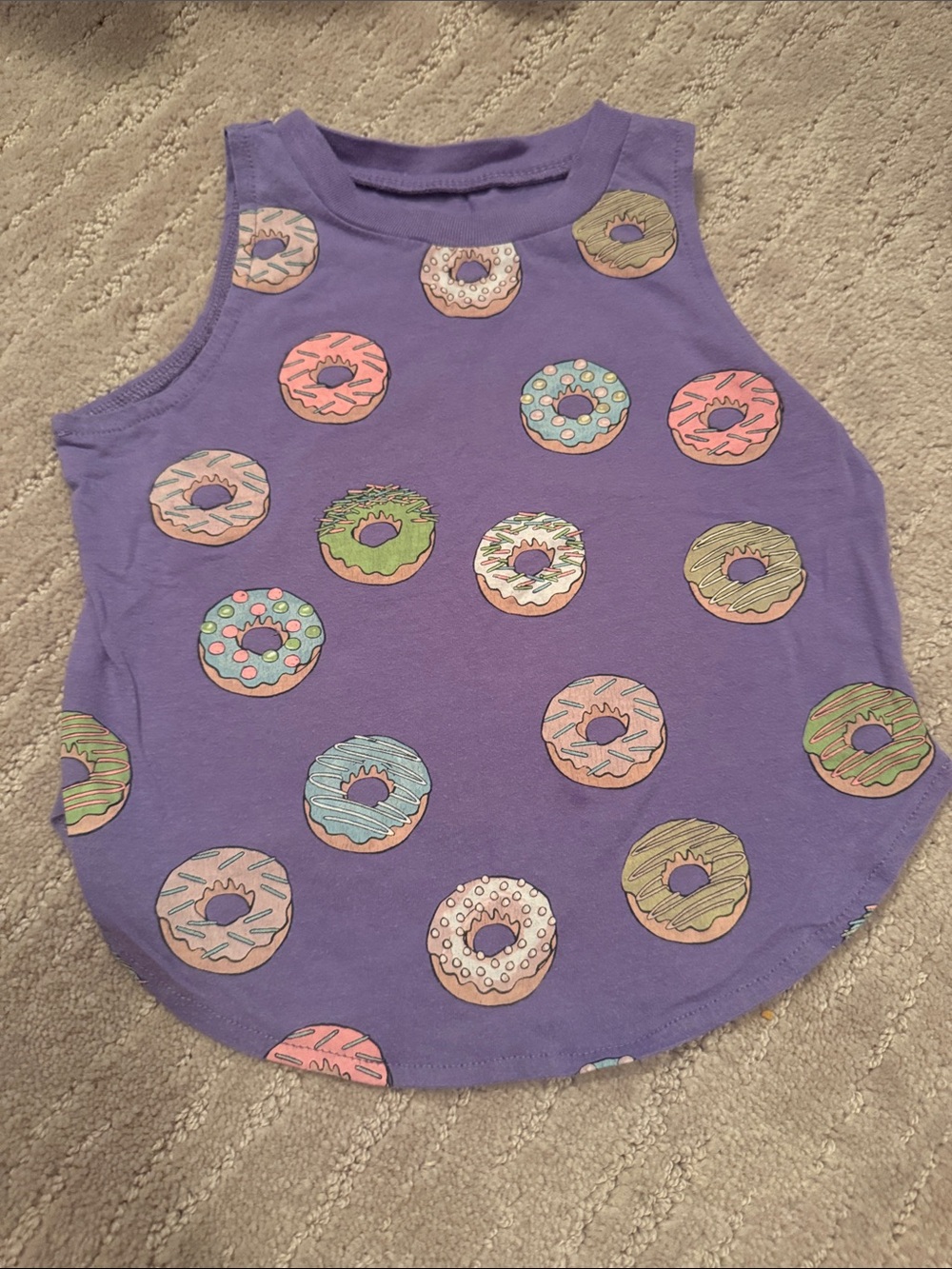 Girls' Purple Donut-Print Tank Top